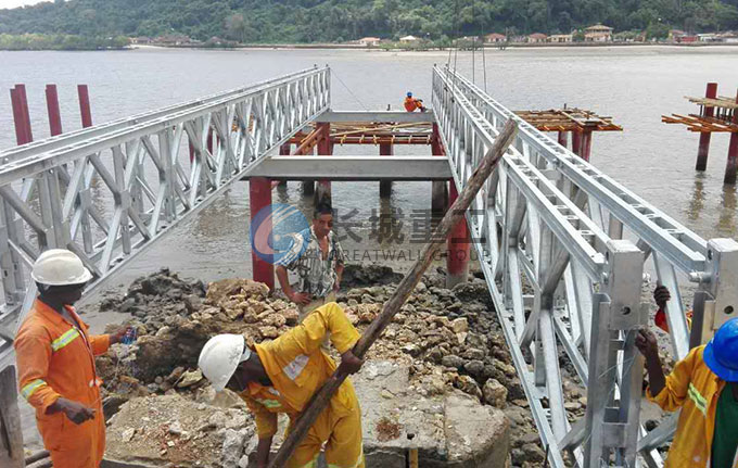坦桑尼亞321型24米單車(chē)道帶人行道鍍鋅橋