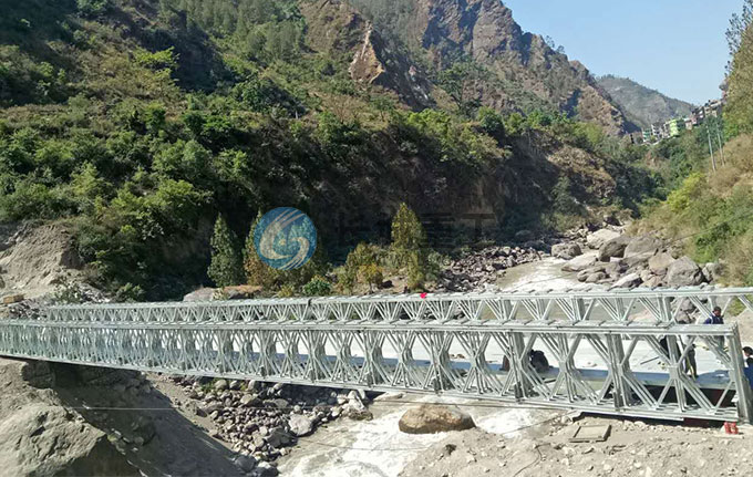 尼泊爾51米200型三單加單車(chē)道鍍鋅橋