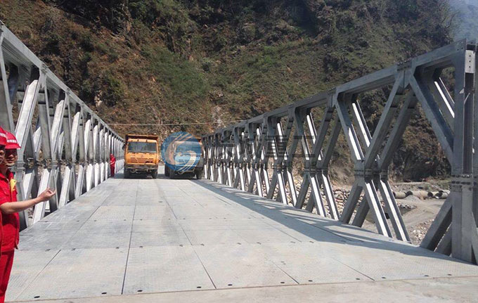 尼泊爾55米雙車(chē)道GW D型永久橋